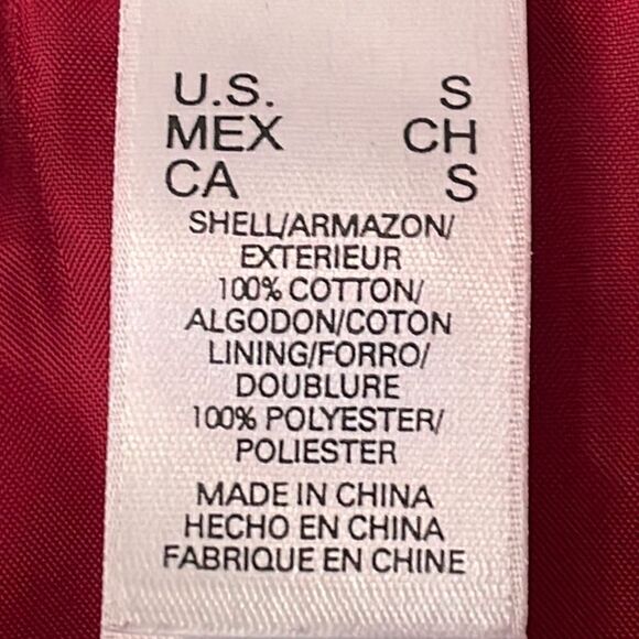 First Issue Liz Claiborne red wide wale corduroy lined one button jacket S - Picture 9 of 11